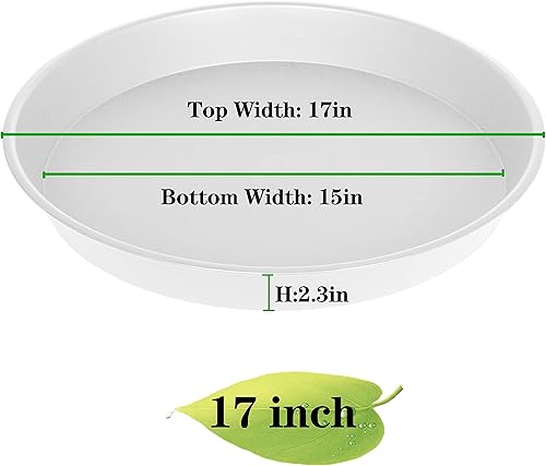 Miniatura 2 de Bandeja para macetas de 16 17 pulgadas, grandes y resistentes platillos de plástico para macetas y atrapadores de agua para macetas en interiores y