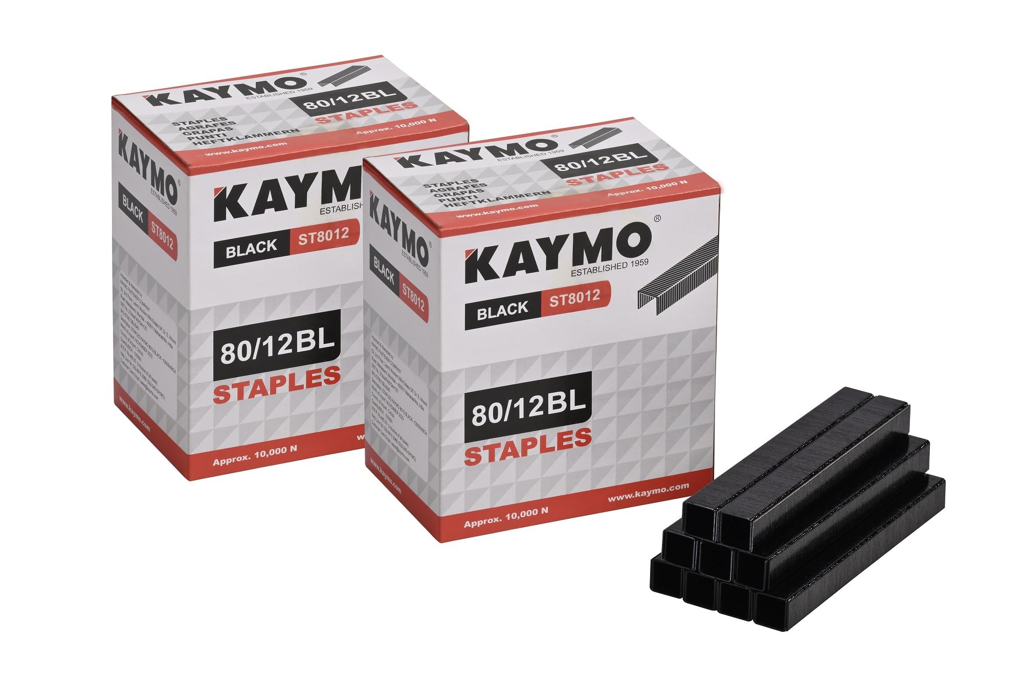 Kaymo ST8012BL Staples | 12mm Length | Pack of 2 (20,000 Pins) | For Upholstery, DIY, Woodworking