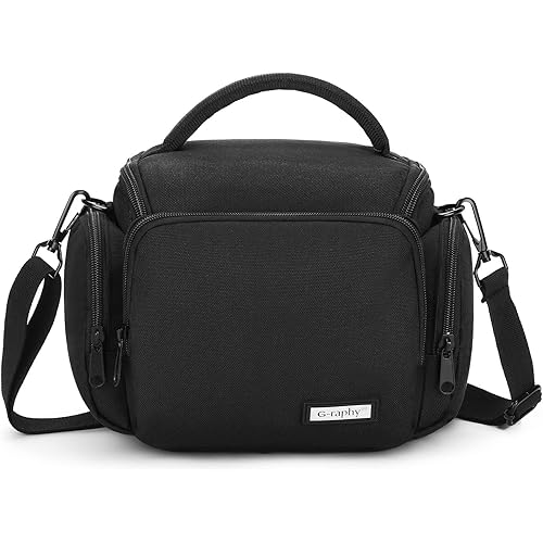 G-raphy Camera Bag Case Compact Crossbody Sling Bags Camera Accessories for DSLR SLR Mirrorless with Removal Straps Black