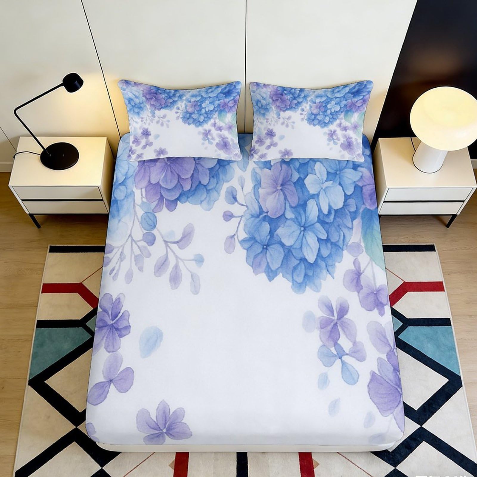 3D Printed Aquatic Fitted Sheet Microfiber Deep Pocket Non-Slip Bedroom Bedding Axolotl Mattress Fitted Cover for Adults Teens 120x200x25cm