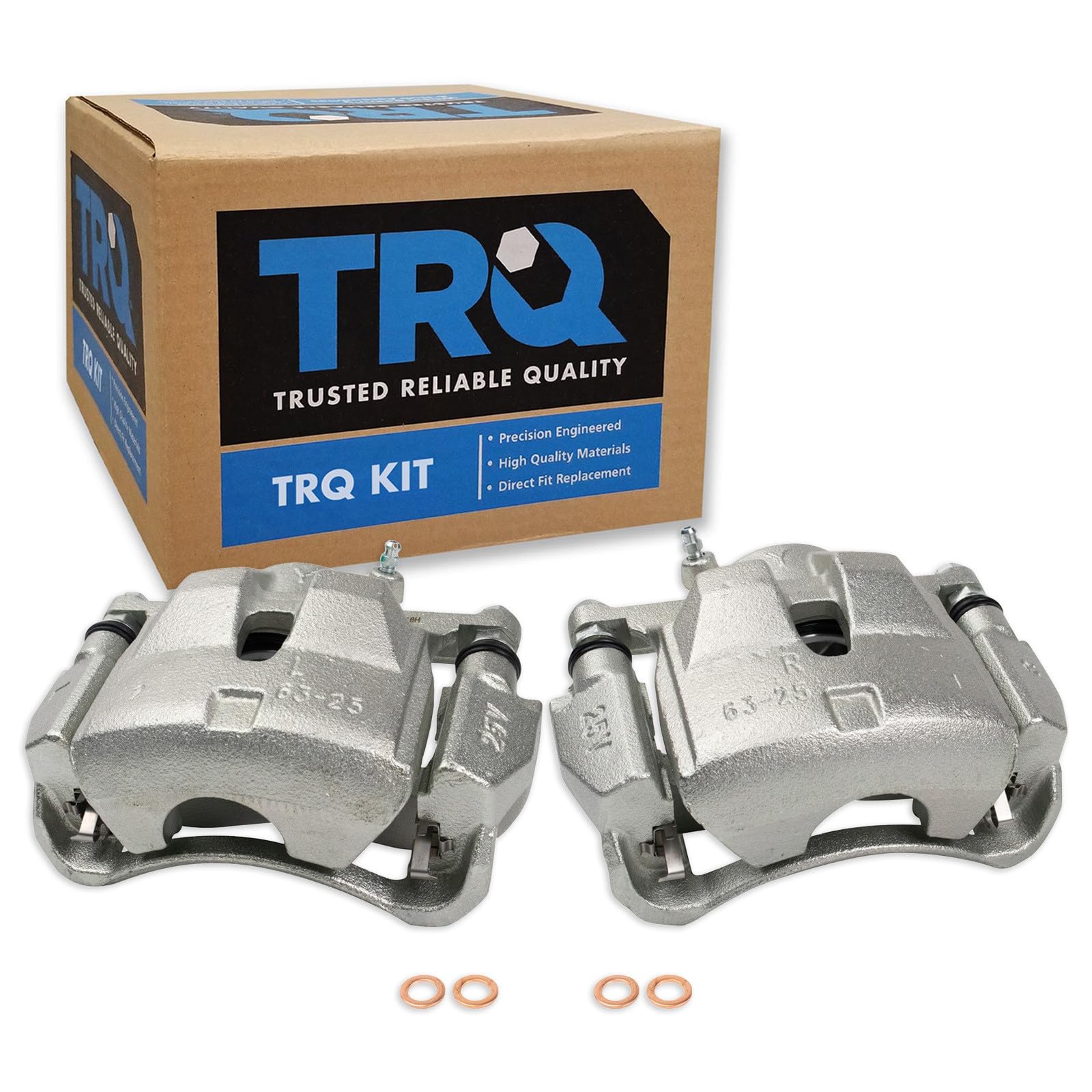 TRQ Front Left and Right Brake Caliper Set Caliper Brackets Hardware