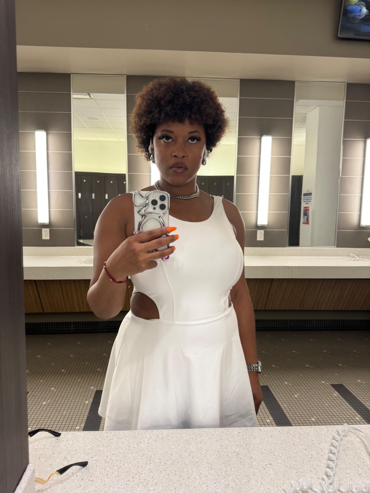 Hollow Electroplated Silver Magnetic Phone Case Compatible with Iphone Apple 16/15/14/13/12 Series photo review