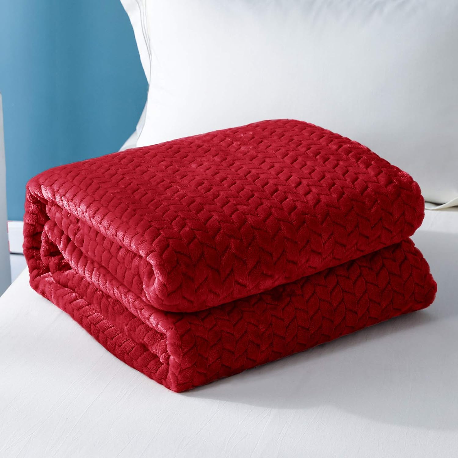 Exclusivo Mezcla Queen Size Fleece Blanket for Bed 230x230 CM Soft Cozy Jacquard Flannel Blankets - Image 4
