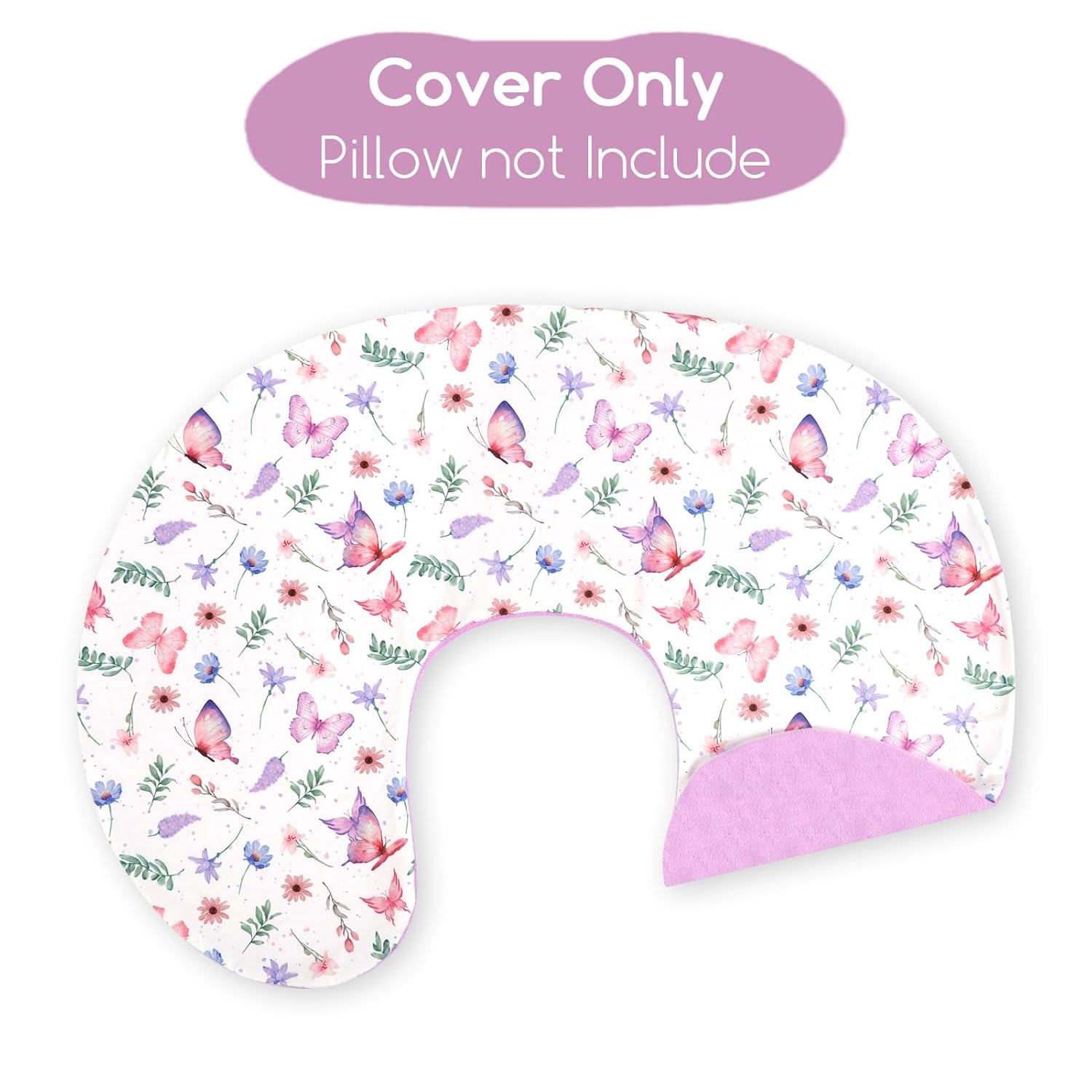 Nursing Pillow Cover 1 Pack, Minky Removable Nursing Pillowcase for Breastfeeding Pillows, Reversible Feeding Slipcover for Baby Boys/Girls, Super Soft Comfortable (Butterfly) - Image 4