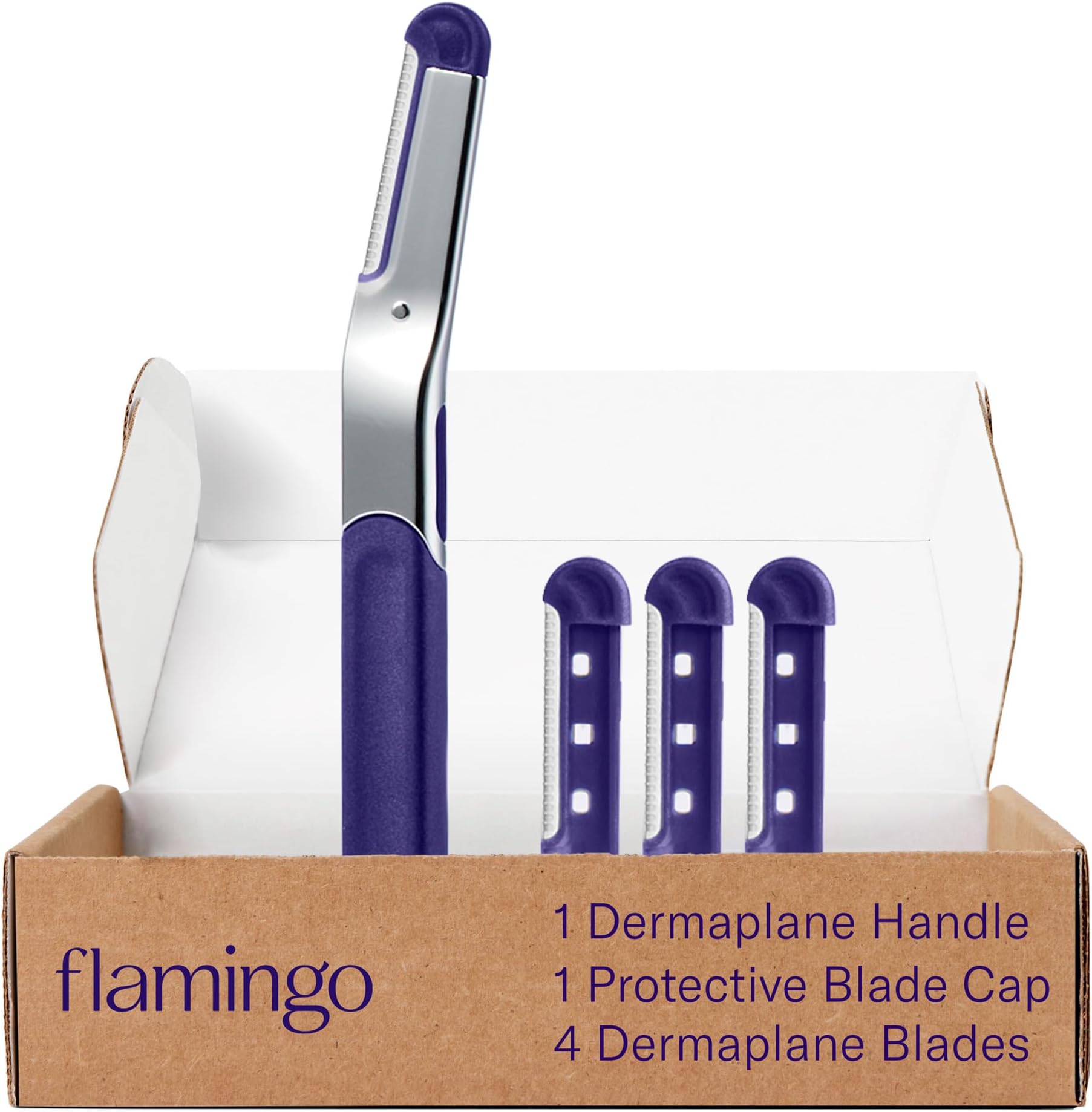 Flamingo Dermaplane Blades Refills, Face Razors for Women, Smooth Skin, 4 Count
