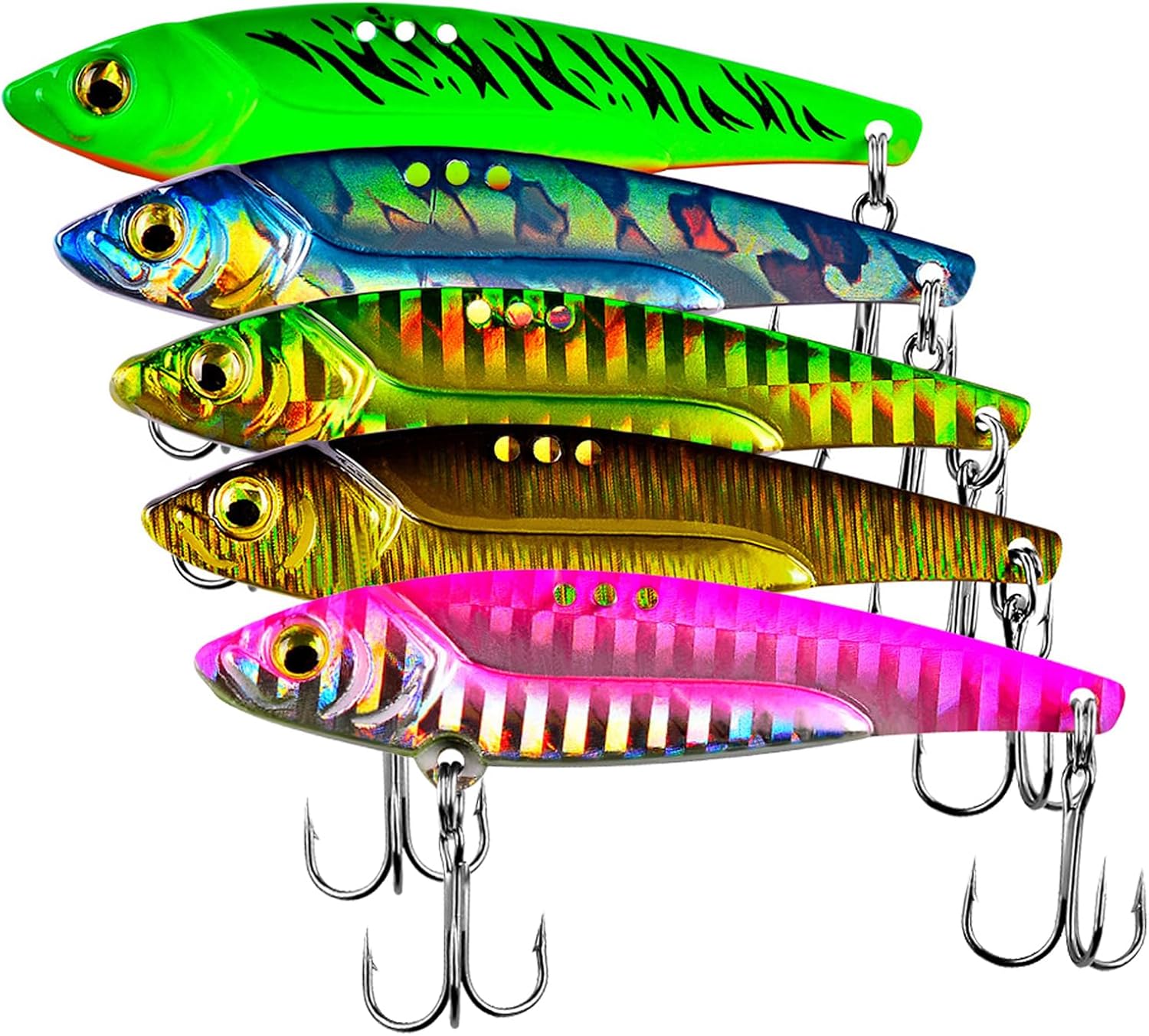 5PCS Metal Blade Baits Hard Metal VIB Fishing Lures for