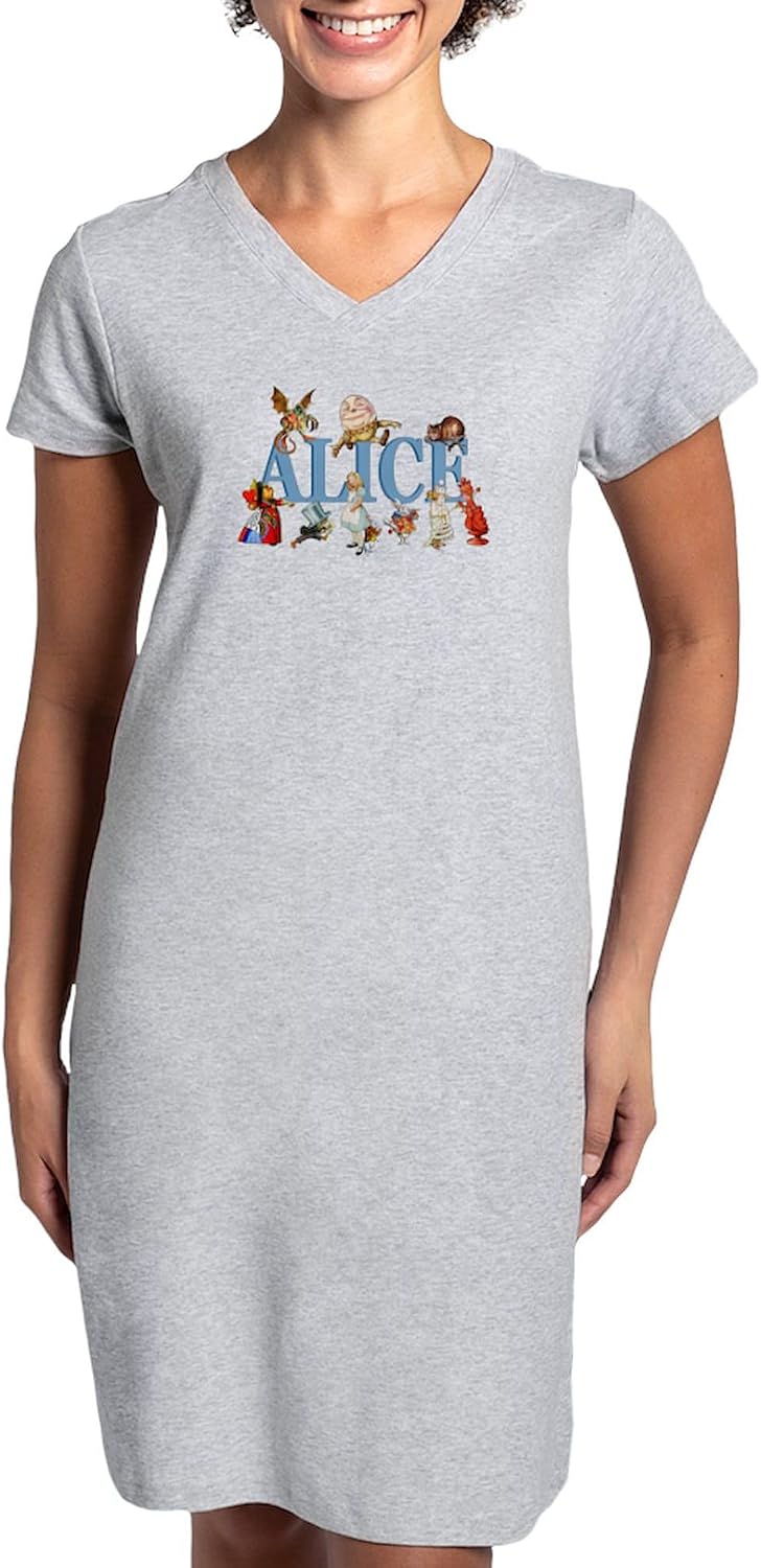 CafePress Alice & Friends In Wonderland Women's Nightshirt, Soft Long Pajama Shirt, Cotton PJs/Pyjamas