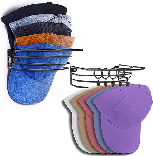 ZOUTOG Organizador de sombreros para gorras de béisbol, paquete de 2 percheros con 20 clips para sombreros para pared y puerta, soporte de metal disponible en Yaxa Venezuela