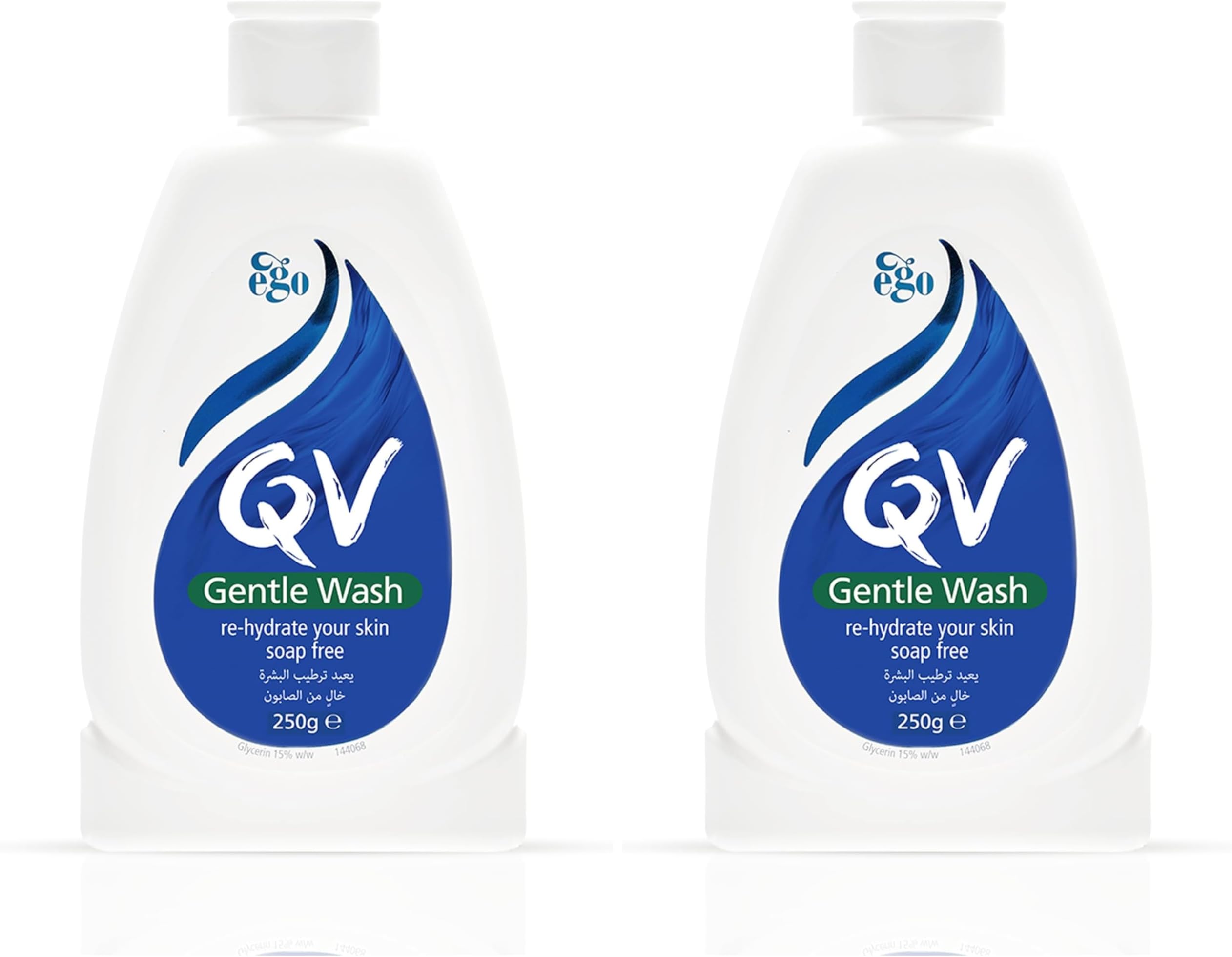 QV Gentle Wash 250g, Soap-Free, Moisturising, Low Irritant, PH Balanced, Body Wash for Eczema and Dry Skin Conditions (Pack of 2)