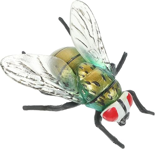 VOSAREA Figura de mosca de plástico verde, gran mosca falsa realista, grande, modelo de plástico simulado, juguete cognitivo, aterrador, difícil disponible en Yaxa Guatemala