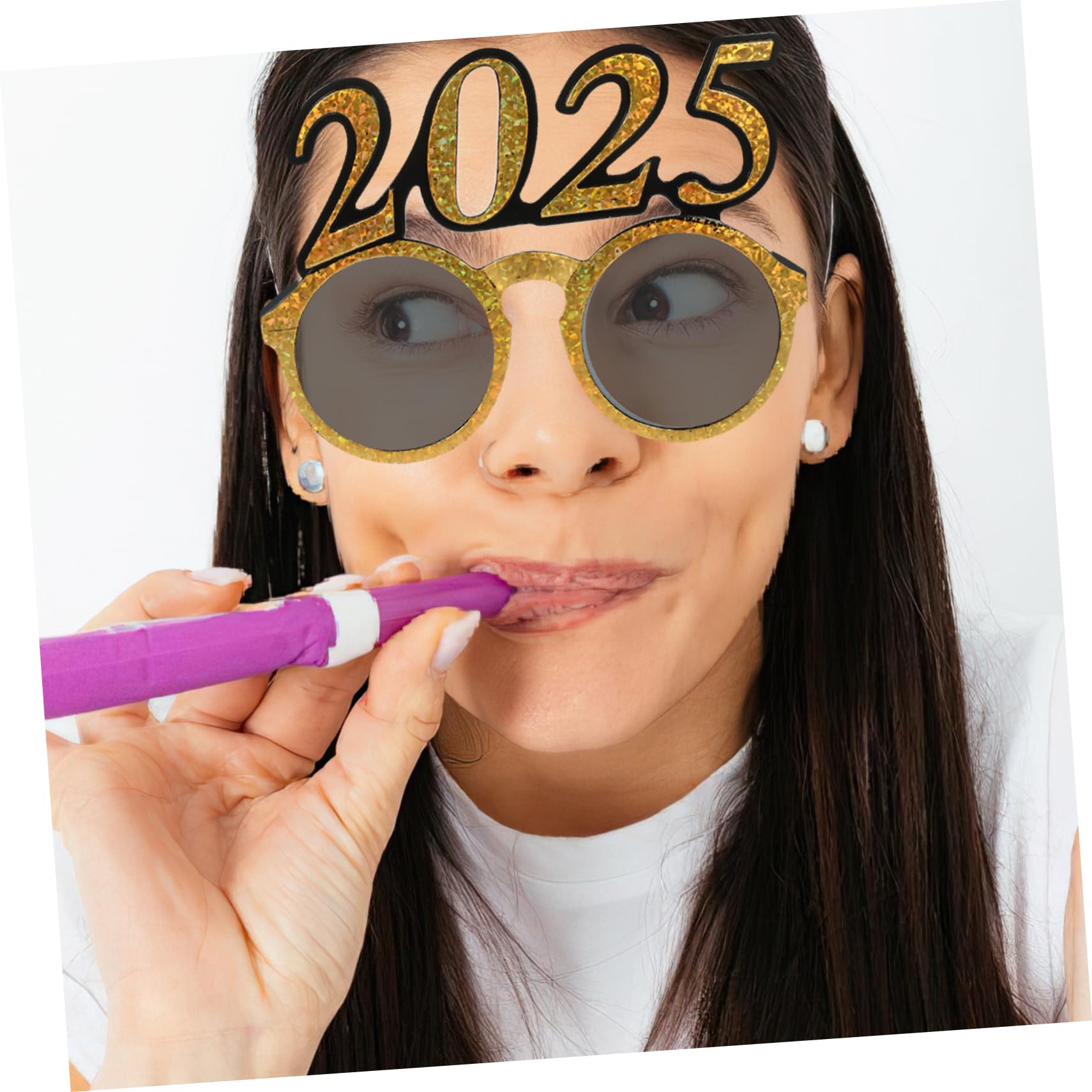 Vaguelly 2025 New Year Graduation Glasses Led Lights up Performance Props Eyewear