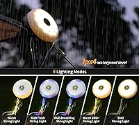 Vista 3 de Cadena de luces de campamento Luces recargables 4 en 1 de almacenamiento rápido de 32.8 pies con 8 modos Lámpara LED impermeable colgante