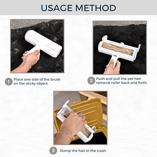 Miniatura 5 de Appletofu Removedor de pelo de mascotas  Rodillo de pelusa reutilizable para pelo de gatos y perros  Herramienta portátil y eficaz de eliminación de