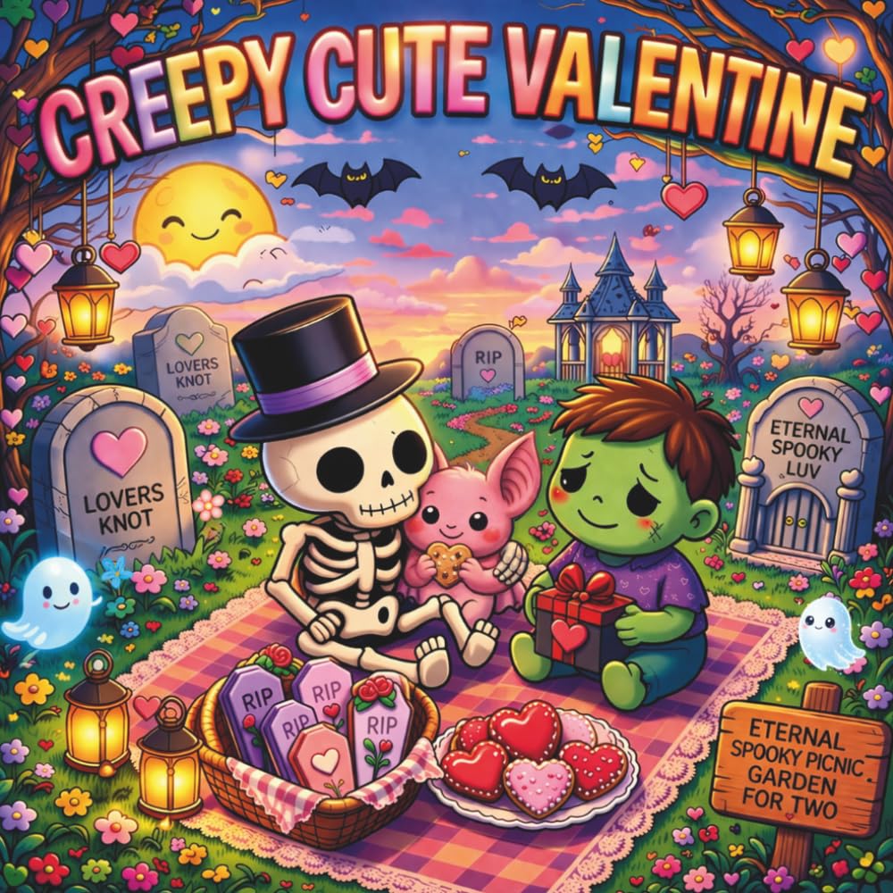CREEPY CUTE VALENTINE: Valentine-Themed Illustrations Designed for Relaxing Adult Coloring (BEAUTIFUL DISASTERS)