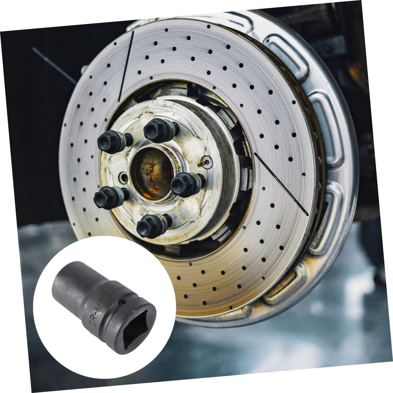 Cabilock Impact Socket 1inch 24mm Set for Car Maintenance Heavy-Duty Harmonic Balancer and Pulley Damper Tool for Auto Repair Enthusiasts