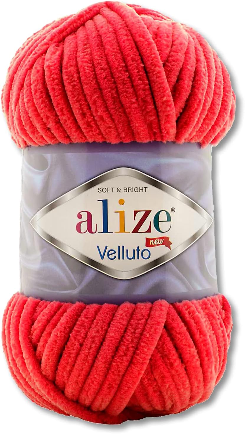 Wohnkult 100 g Alize Velluto Wool in 30 Selection (56 | Red)