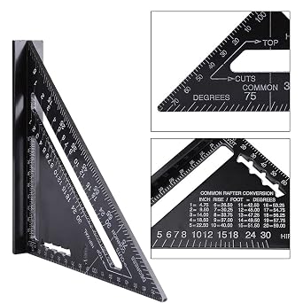 Triangular Ruler, Triangular Scale, Architectural Triangle, Aluminum Alloy, Protractor, Triangular Square Measuring Tool, For Work, Carpentry Tool, Right Angle, Two Patterns, Cm Scale Selectable