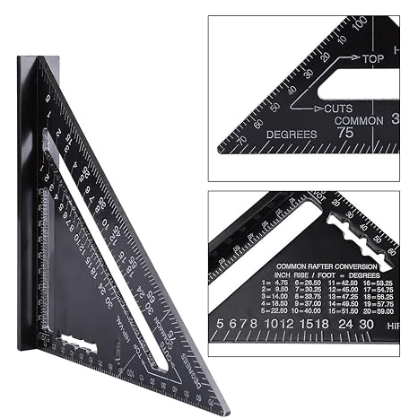Triangular Ruler, Triangular Scale, Architectural Triangle, Aluminum Alloy, Protractor, Triangular Square Measuring Tool, For Work, Carpentry Tool, Right Angle, Two Patterns, Cm Scale Selectable