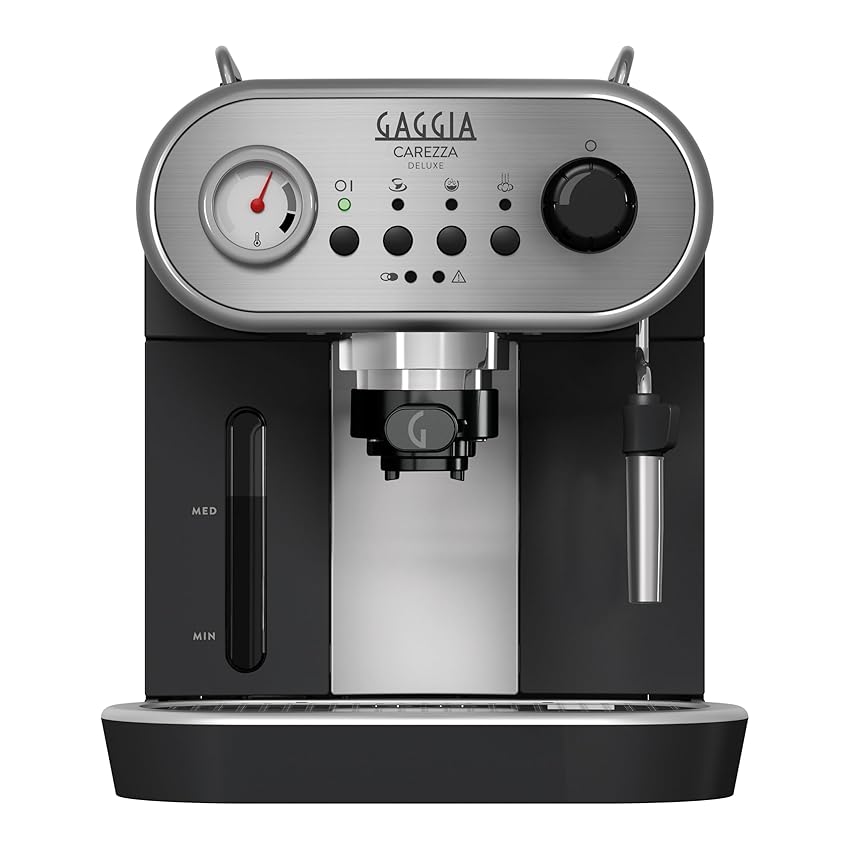 Gaggia RI8525/01 Caffettiera a mano Carezza Deluxe per caffè macinato e cialde, 230V, 50Hz, 1900W, grigio/nero