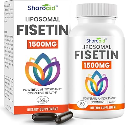 1500mg Fisetin Supplements - Powerful Absorption with Liposomal Delivery,98% Pure Fisetin,Polyphenol Antioxidant for Healthy Aging,Non-GMO - 1 Bottles, 60 Softgels for Adults