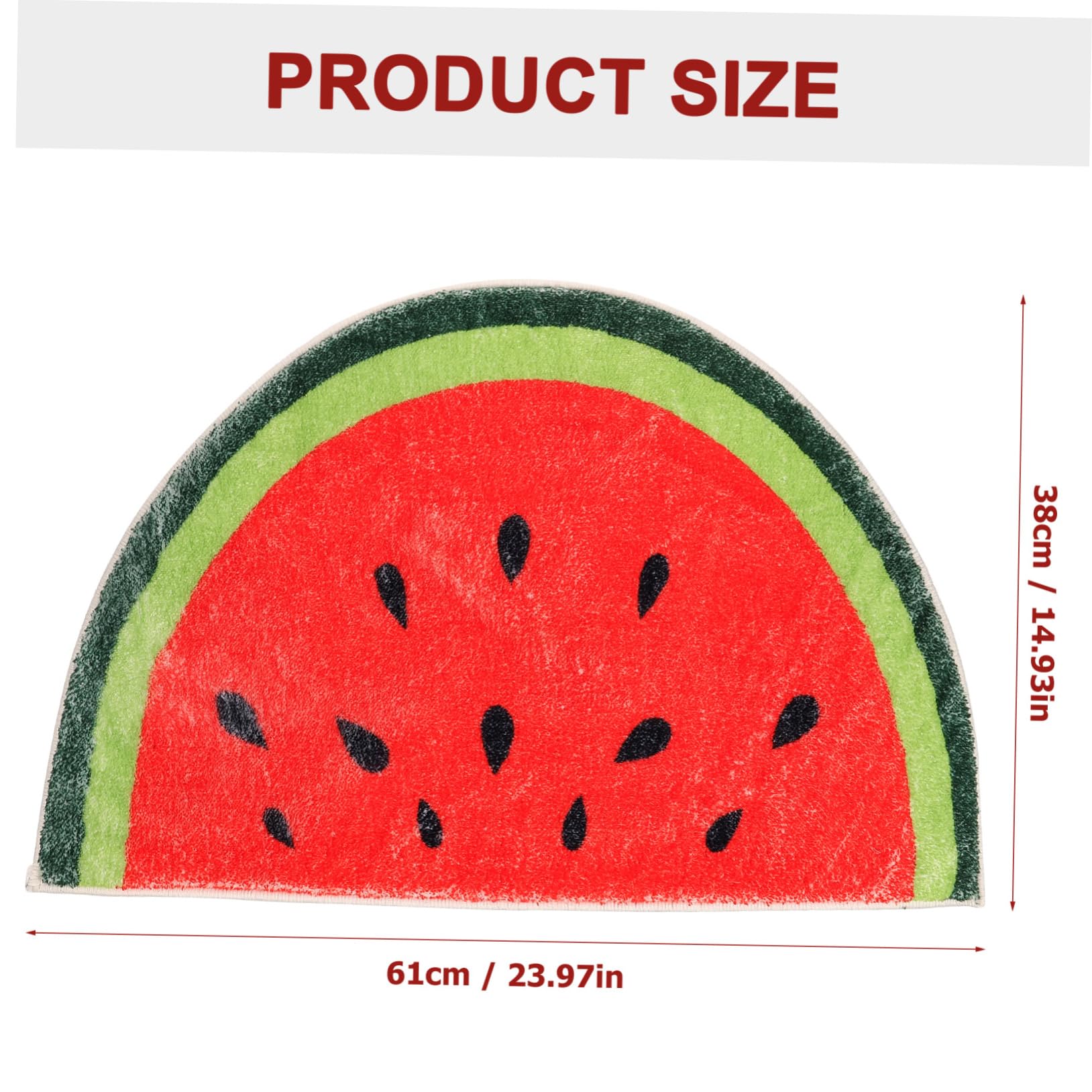 KONTONTY Large Fruit Design Watermelon Bath Mat Anti-Slip and Absorbent Bathroom Rug
