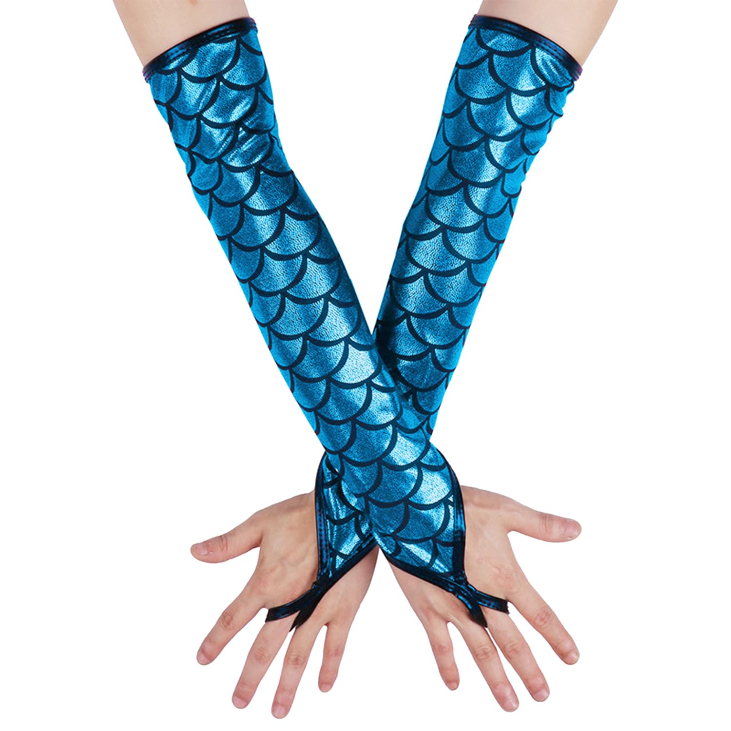 TYGFRT Fish Scale Gloves - Women's Mermaid Costume & Accessories, Fish Tail Top, Underwater World