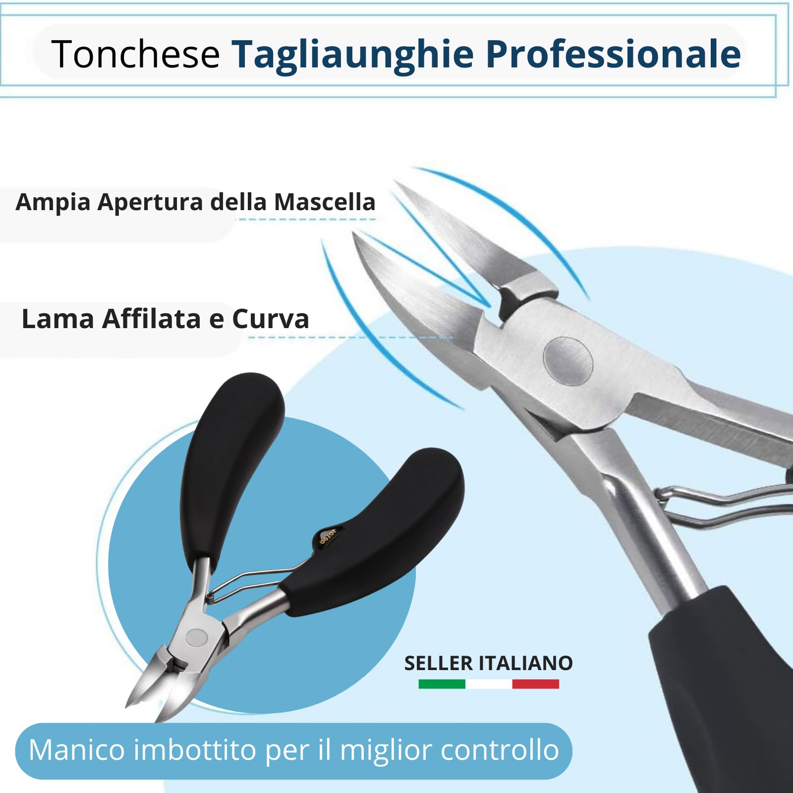 Tronchesino Unghie Piedi Tronchesino Cuticole Tagliaunghie Professionale in Acciaio Inox per Unghie Incarnite, pedicure, manicure, unghie piedi e mani