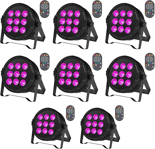 Luces de escenario, luces LED de UKing RGBW DJ iluminación de escenario de 14 x 6 W para eventos por sonido activado y control DMX para boda,