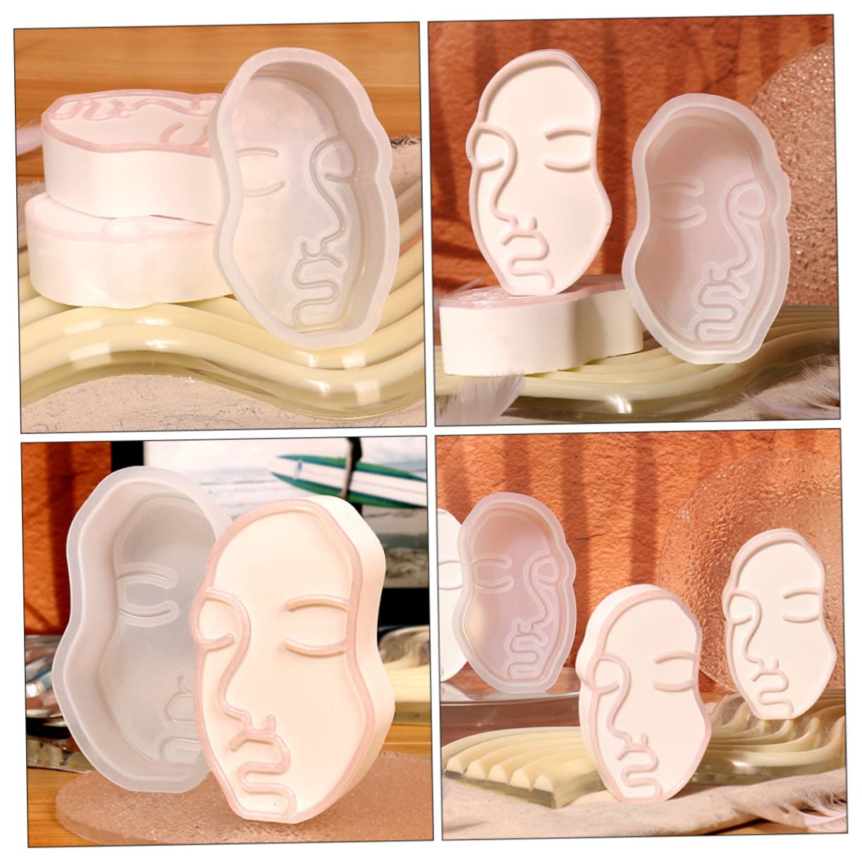 Gadpiparty 5 Set Stampo Silicone Per Saponi Da Flessibile E Riutilizzabile Per Creazioni Fai Da Te Per Decorazioni E Regali Unici 2 Pezzi*5