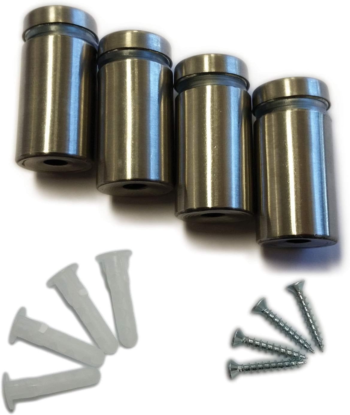 Sign Standoffs with Screws and Mounting Hardware 5/8" Diameter x 1" (4)