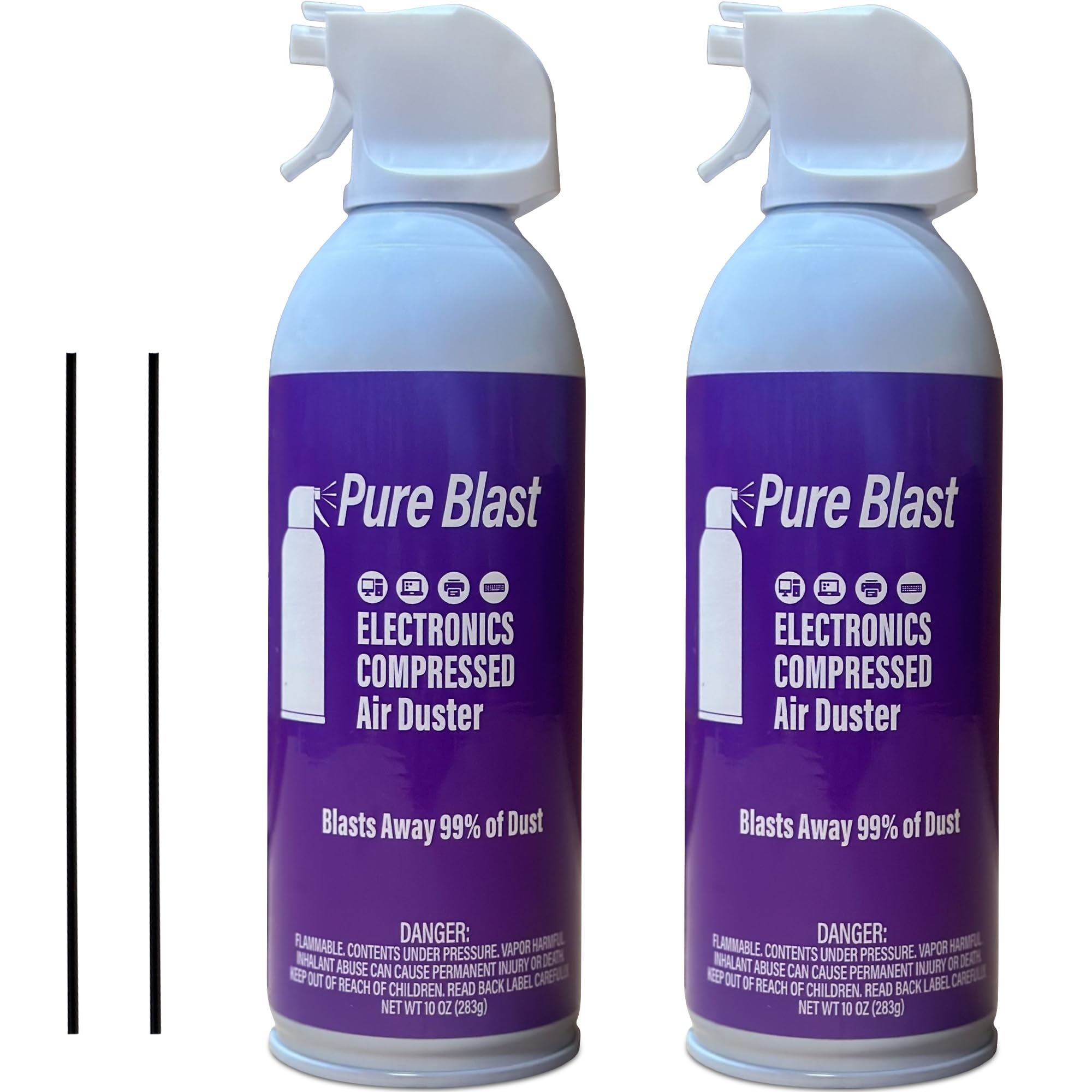 Tharos Distribution Pure Blast 10oz Compressed Air Duster Can - 2 Pack for Powerful Electronics Cleaning