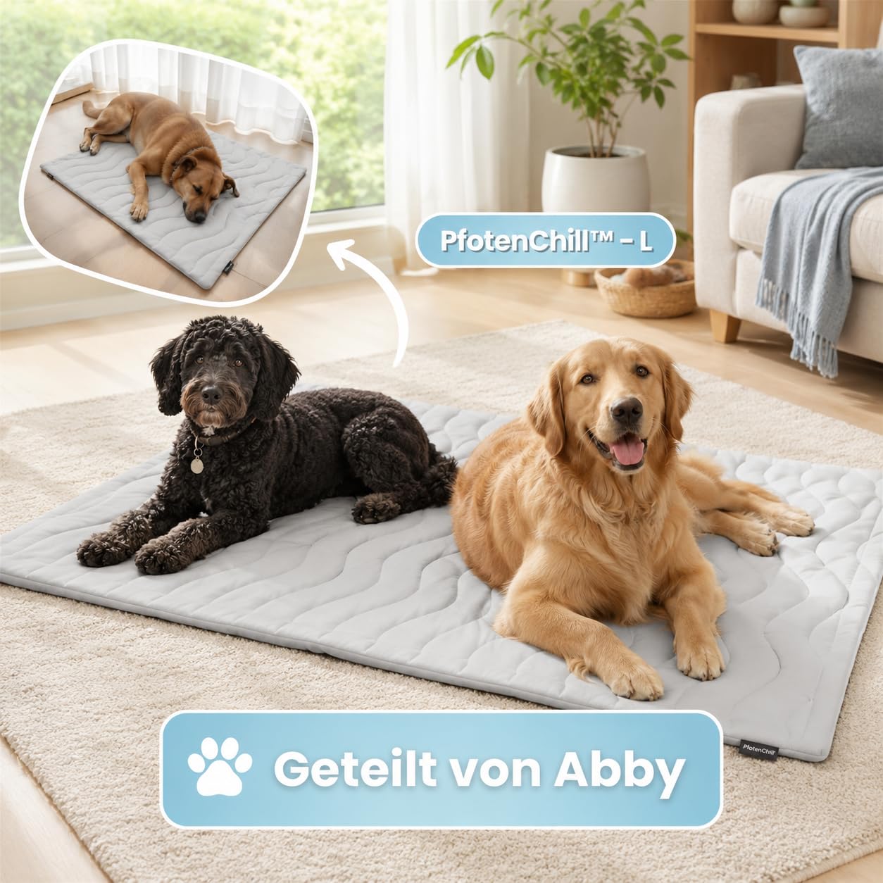 Dr Pfoten Pfotenchill Die Innovative Kühlmatte Für Hunde - Auto und Reise (M(91 * 58CM))