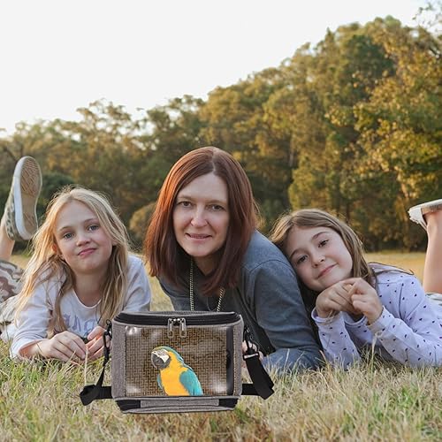 Miniatura 9 de Balacoo Bolsa transportadora de pájaros, mochila de viaje transpirable para mascotas, bolsa de viaje de cacatúa loro para tortolitos, conures,