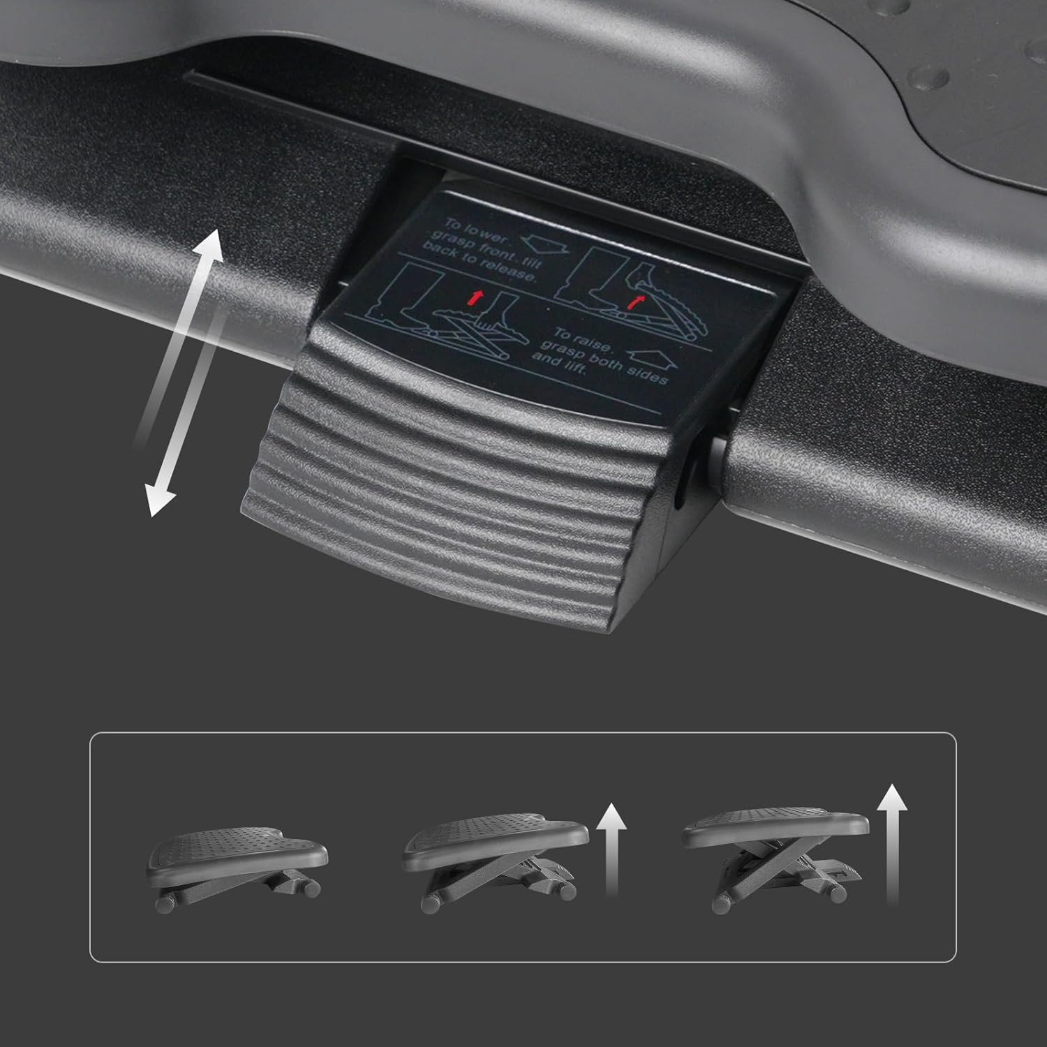 DXRacer Ergonomic Adjustable Desk Foot Rest, Foot Stools Footrest for Under Office Desk (Classic)