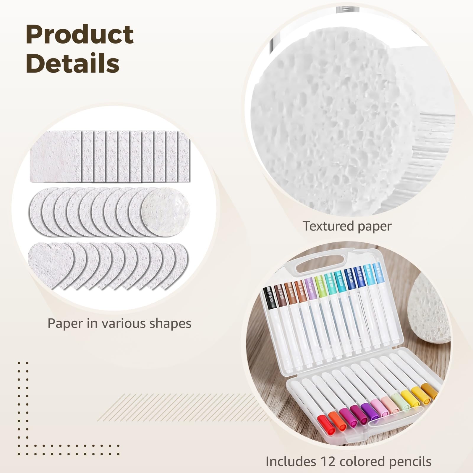 YHomU 54-teiliges Magic-Foam-Texture-Painting-Kit, Bastelset aus Holz-Zellstoff-Baumwolle, mit 20 Quadrat-, 10 Herz- und 10 Kreisplatten, dazu 2 Wasserstifte und 12 Farbstifte, für 3D-Projekte