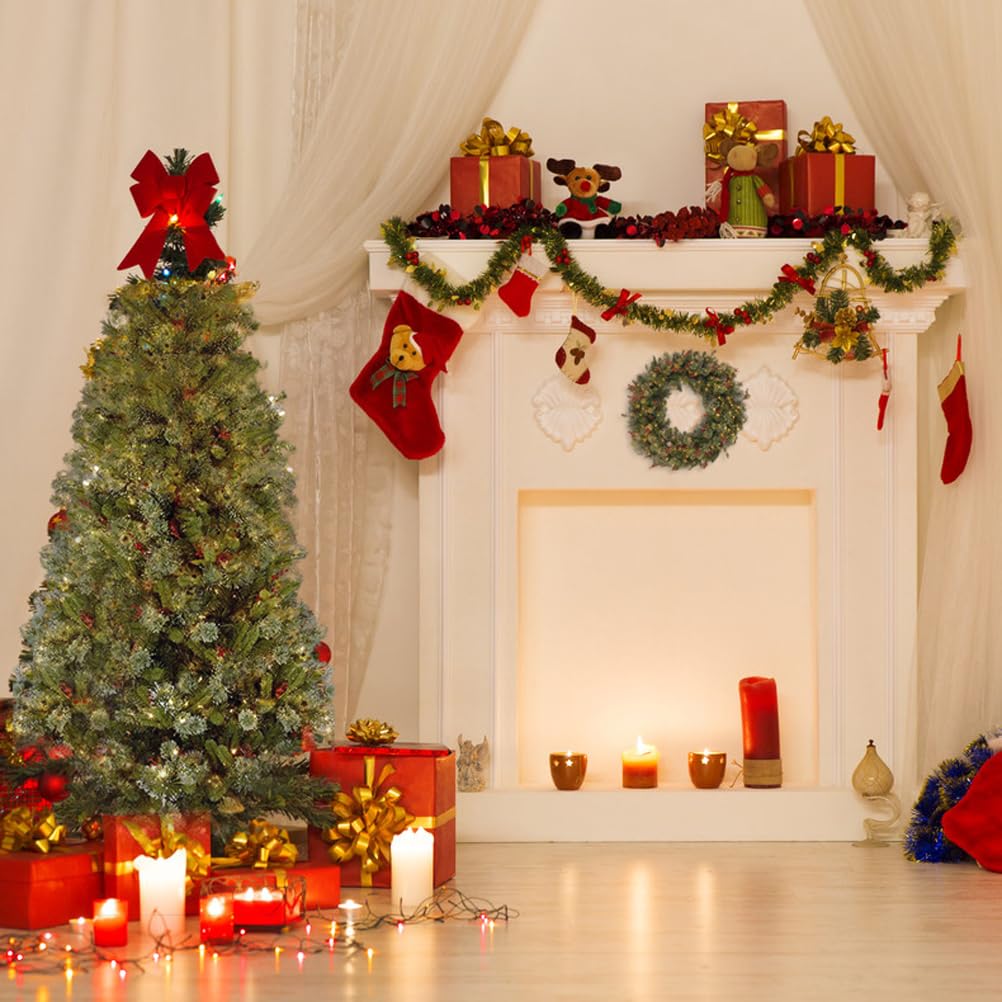 Guirlande de Noël sans perte d'épines en rotin artificiel de 2,7 M à 50 LED