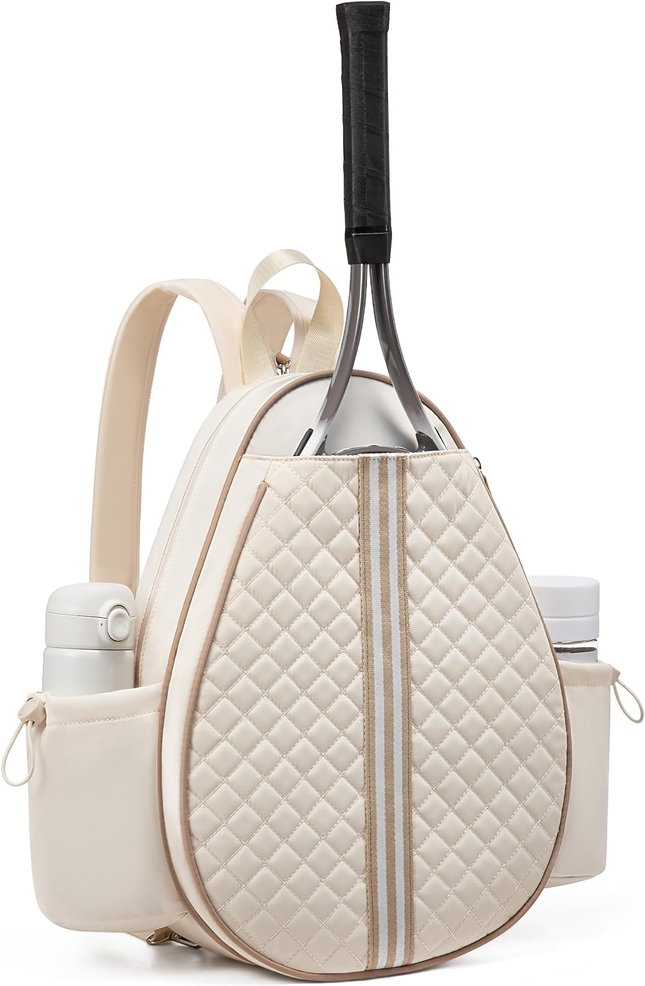 Sucipi Tennis Bag, Quilted Tennis Sling Crossbody Backpack, Water Resistant Tennis Racket Bags for Women Men, Suitable for Pickleball Tennis Badminton