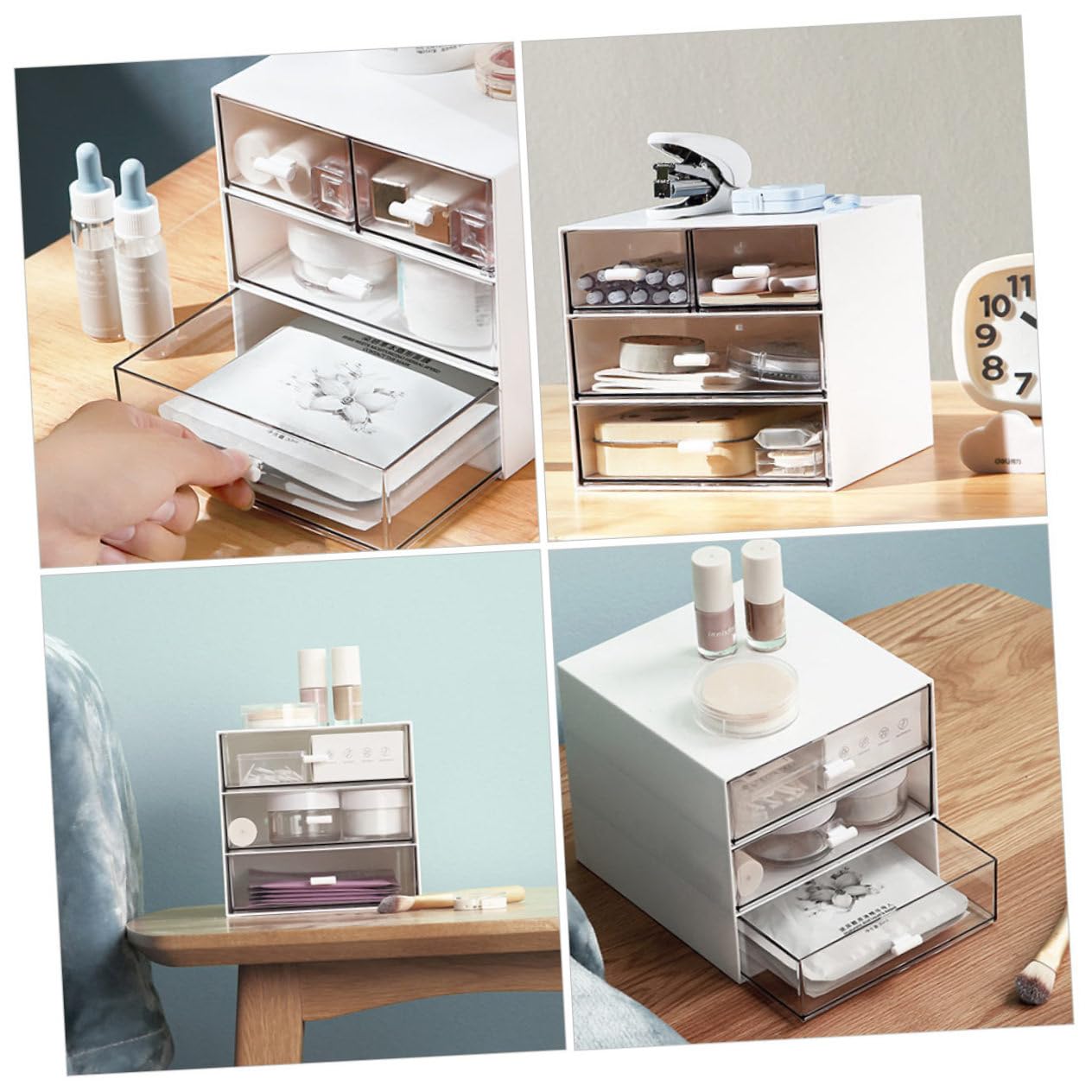 Multi Schicht Schubladenbox für Kleinigkeiten Transparentes Aufbewahrungsbehälter für Desktop Organizer für Schmuck und Bürobedarf