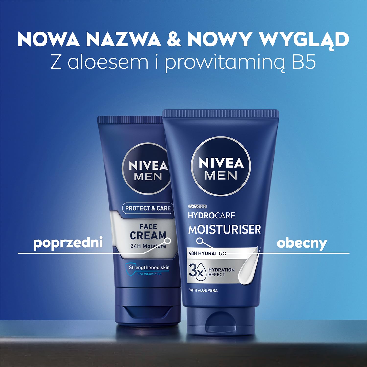 NIVEA MEN HYDROCARE 48h Męski Krem nawilżający do twarzy z prowitaminą B5 i aloesem 75 ml