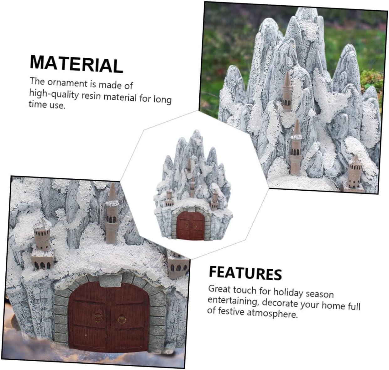 Snow Home Decor Giant Mountains Castle Castle Decorations Resin Craftwork