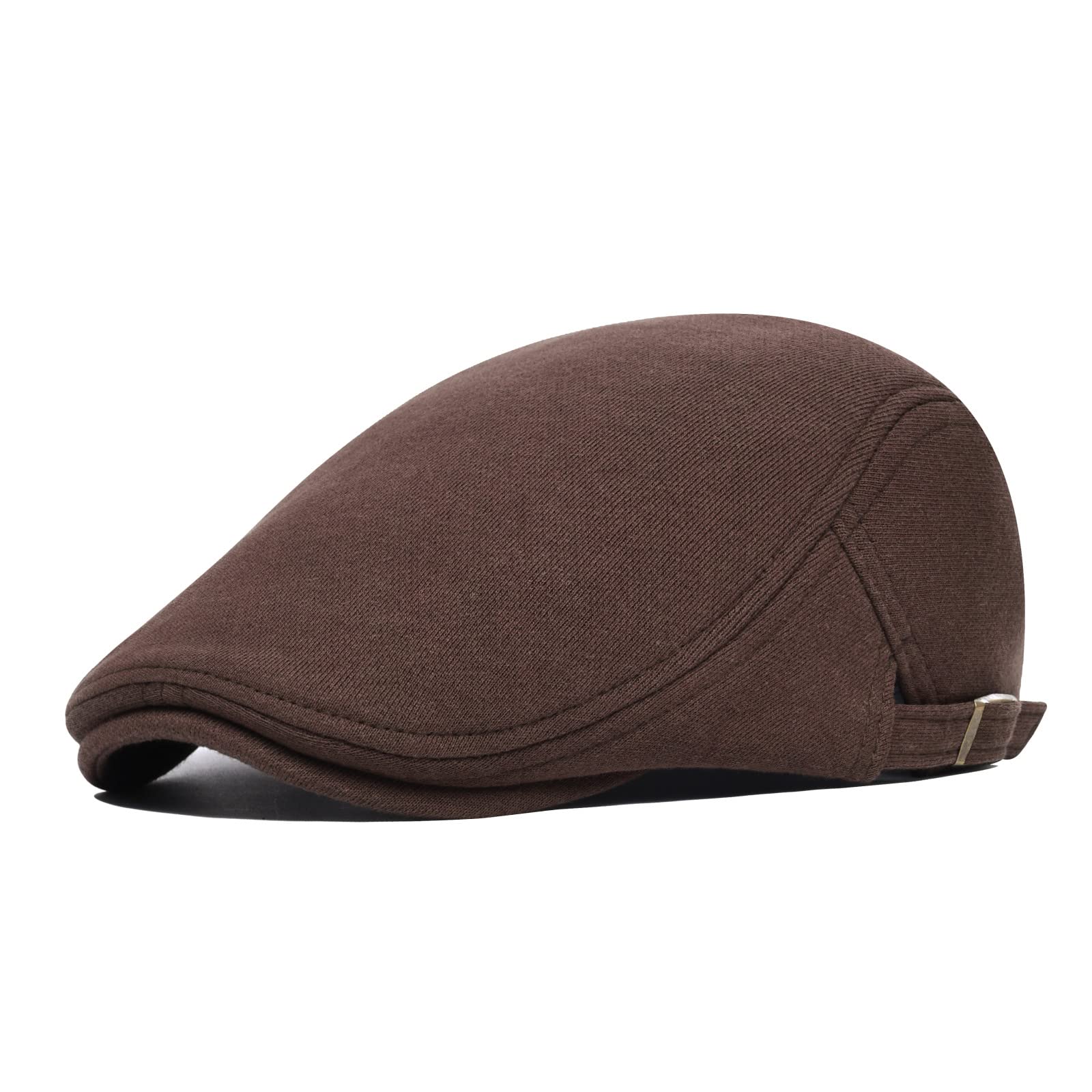 Botvela Men's Brown Newsboy Cap Cotton Ivy Gatsby Driving Flat Hat (Brown)