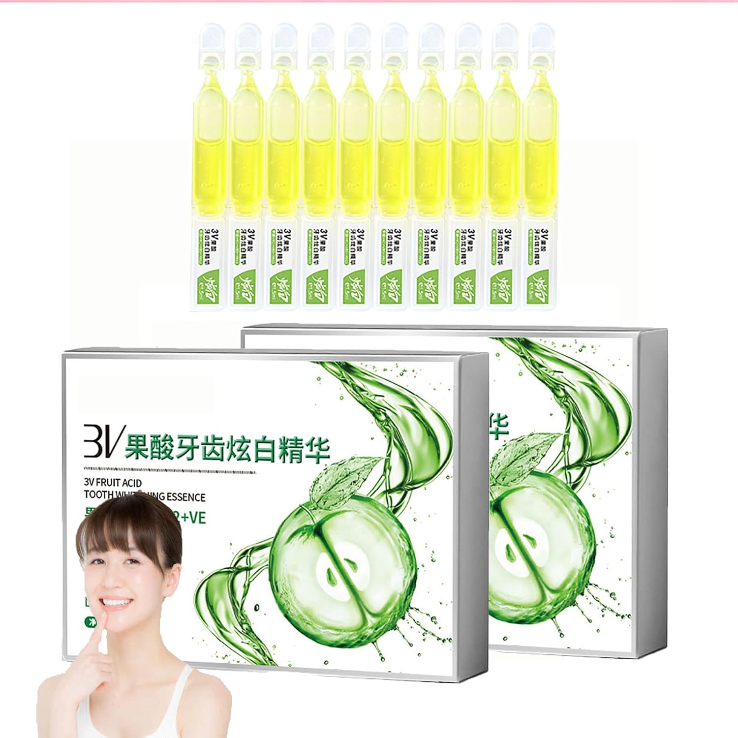 Ampoule Toothpaste, 3V Fruit Acid Teeth Whitening Essence, Teeth