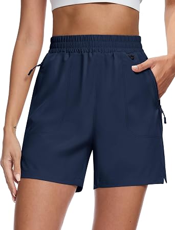 MAGCOMSEN Womens 5" Hiking Cargo Shorts UPF 50+ Quick Dry Lightweight Golf Athletic Casual Summer Shorts with Pockets