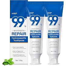 Hydroxyapatite Toothpaste Pack of 2 Fluoride-Free 9.9% Nano Hydroxyapatite Toothpaste Helps Remineralization Protects Enamel Relieves Sensitivity Strengths Teeth Oral Care