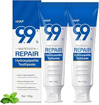 Hydroxyapatite Toothpaste Pack of 2, 9.9% Toothpaste Hydroxyapatite Nano Fluoride Free Helps Remineralize, Protects Tooth Enamel, Relieves Sensitivity, Strengthens Teeth, Oral Care