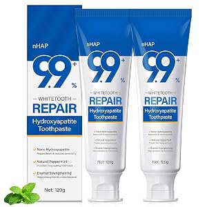 Hydroxyapatite Toothpaste 2PC for Enamel Protection Contains 9 9 Nano-Hydroxyapatite Restores Enamel Reduces Sensitivity Whitens Brightens Teeth Fresh