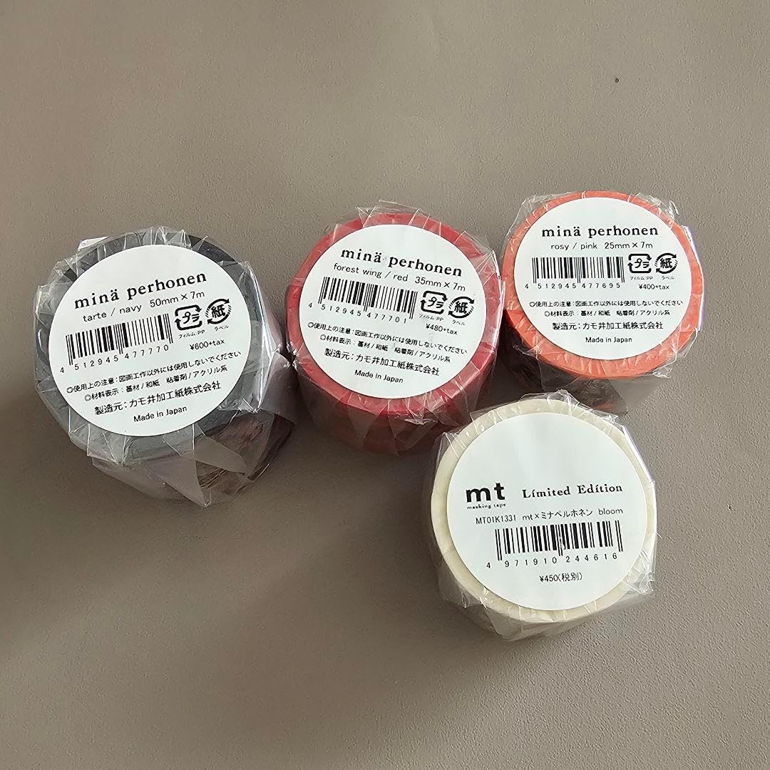 mt&bull;min&auml; perhonen 限定マスキングテープ 4個セット