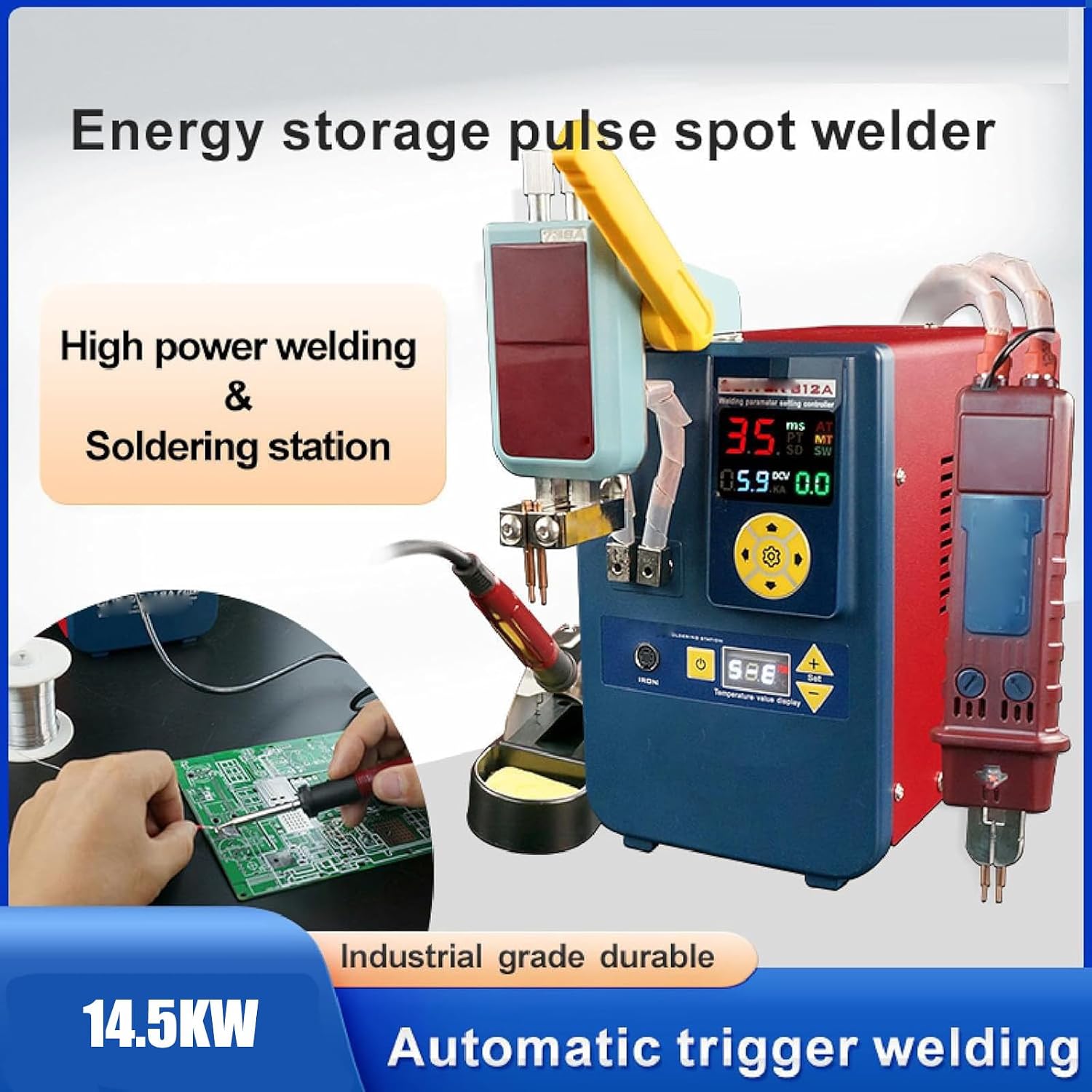 Battery Spot Welder Capacitor Energy Storage Spot Welding Machine - Mini Portable Precision Pulse Welding Equipment for Lithium Battery Pack Building
