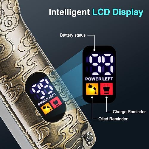 Miniatura 7 de Suttik Cortapelos para hombres, juego de recortadora de nariz y barba, cortadora de pelo profesional inalámbrica para corte de cabello, recargable,