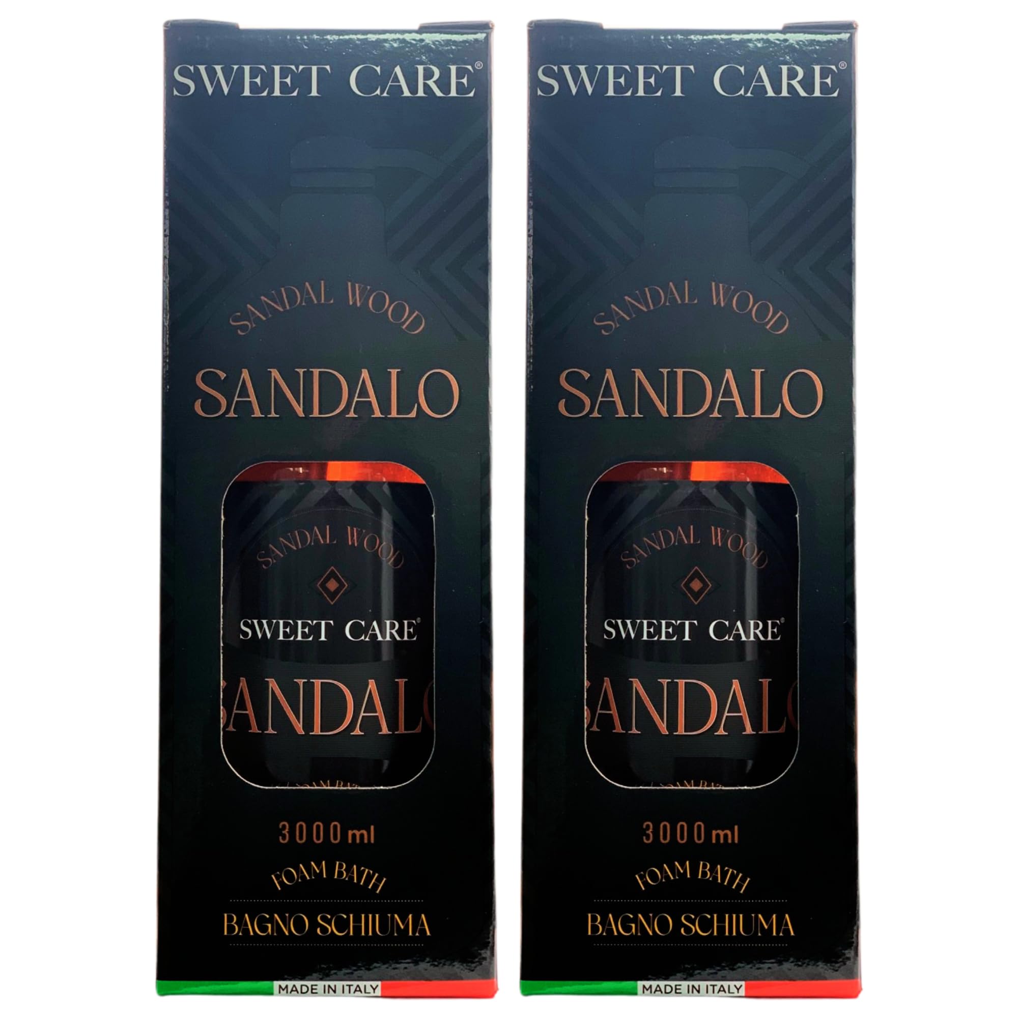 2x Bagnoschiuma SANDALO Con Dispenser, Per Un'Idratazione Delicata Che Lascia La Pelle Morbida e Dolcemente Levigata, Grazie Alla Formulazione Con Intensa Fragranza Al Sandalo 3000ml